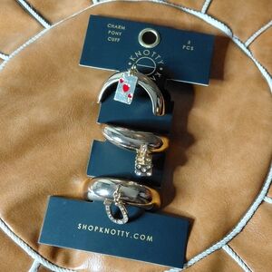 Knotty Charm Pony Cuff Set - Silver